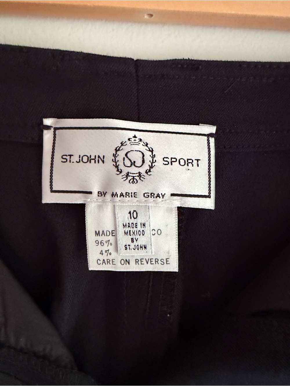 St. John Sport by Marie Gray Women's Black Cotton Wide Leg Pants Size 10 - Picture 6 of 7